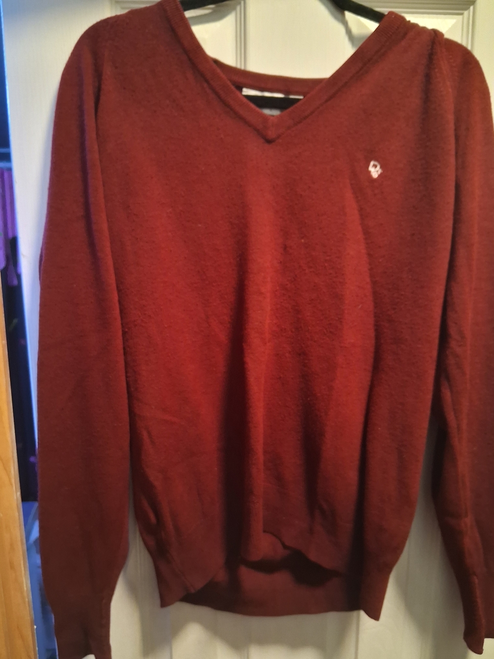 Dior Men's V-Neck Sweater in Burgundy